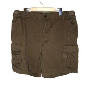Orvis Mens Cargo Shorts Brown 38 Outdoors Many Pockets Hiking Fishing Security